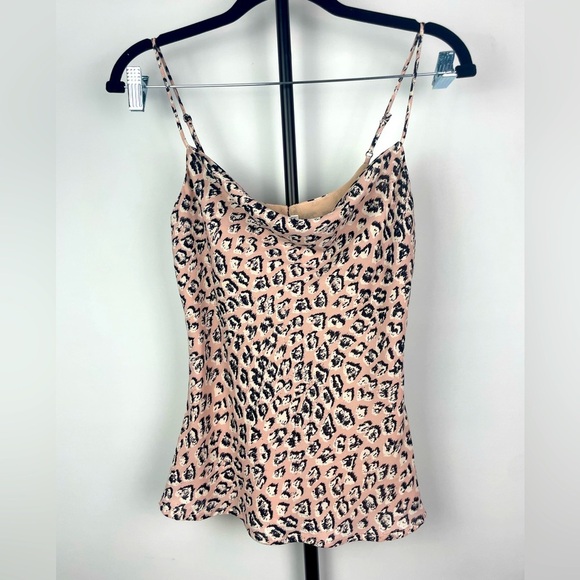 Astr‎ The Label Pink Leopard Print Cowl Drape Neck Camisole Tank Top - Picture 1 of 6